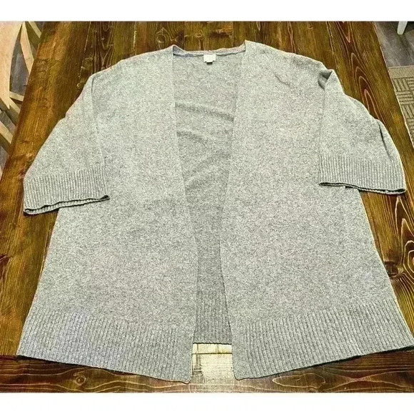 a new day Sweaters - A New Day Sz Large Open Front Gray Sweater 3/4 Sleeves
